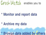 image showing what the Creek Watch program enables you to do